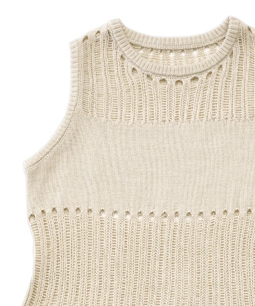 select MOCA Et（セレクトモカエト）の「【Et】Sheer-patterned knit One-piece（ワンピース・レディース・サンドベージュ/ブラウン/ブラック・FREE）」の10枚目の写真