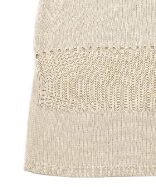 select MOCA Et（セレクトモカエト）の「【Et】Sheer-patterned knit One-piece（ワンピース・レディース・サンドベージュ/ブラウン/ブラック・FREE）」の11枚目の写真