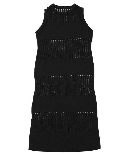 select MOCA Et（セレクトモカエト）の「【Et】Sheer-patterned knit One-piece（ワンピース・レディース・サンドベージュ/ブラウン/ブラック・FREE）」の8枚目の写真