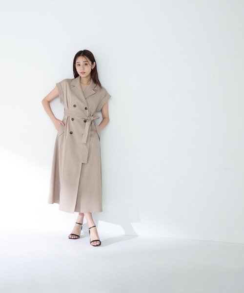 ベルテッドトレンチワンピース ナチュラルビューティーベーシック NATURAL BEAUTY BASIC