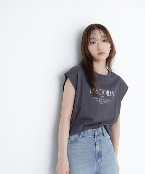 NATURAL BEAUTY BASIC(ナチュラルビューティーベーシック)の「◇フレンチスリーブロゴTシャツ(Tシャツ/カットソー・レディース・ラベンダー/チャコールグレー/オフホワイト・FREE)」の10枚目の写真