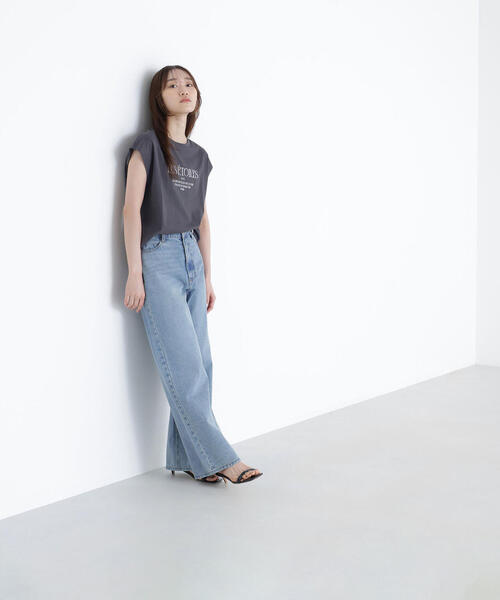NATURAL BEAUTY BASIC(ナチュラルビューティーベーシック)の「◇フレンチスリーブロゴTシャツ(Tシャツ/カットソー・レディース・ラベンダー/チャコールグレー/オフホワイト・FREE)」の11枚目の写真
