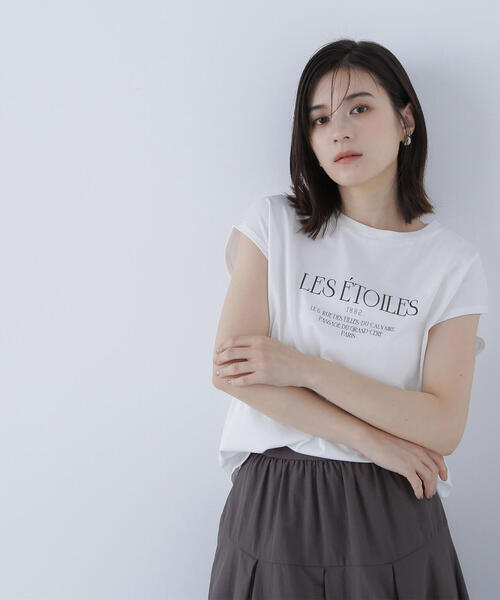 NATURAL BEAUTY BASIC(ナチュラルビューティーベーシック)の「◇フレンチスリーブロゴTシャツ(Tシャツ/カットソー・レディース・ラベンダー/チャコールグレー/オフホワイト・FREE)」の15枚目の写真