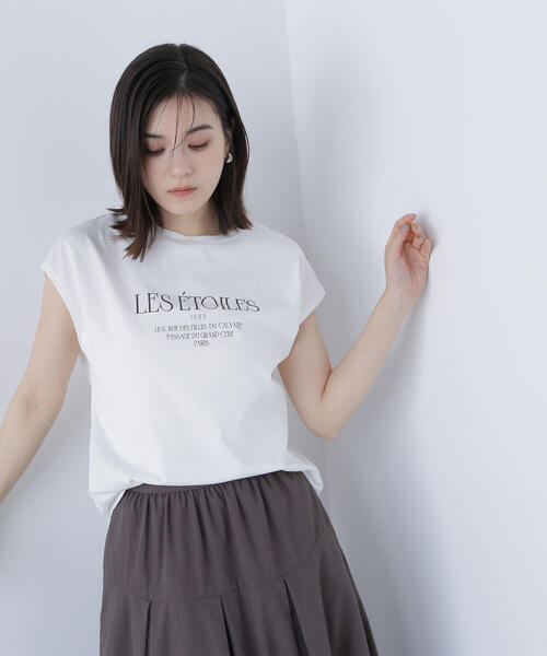 NATURAL BEAUTY BASIC(ナチュラルビューティーベーシック)の「◇フレンチスリーブロゴTシャツ(Tシャツ/カットソー・レディース・ラベンダー/チャコールグレー/オフホワイト・FREE)」の17枚目の写真
