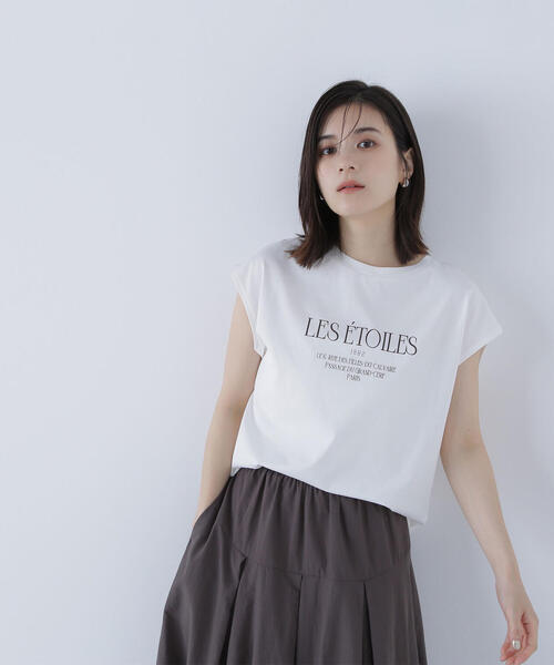 NATURAL BEAUTY BASIC(ナチュラルビューティーベーシック)の「◇フレンチスリーブロゴTシャツ(Tシャツ/カットソー・レディース・ラベンダー/チャコールグレー/オフホワイト・FREE)」の19枚目の写真