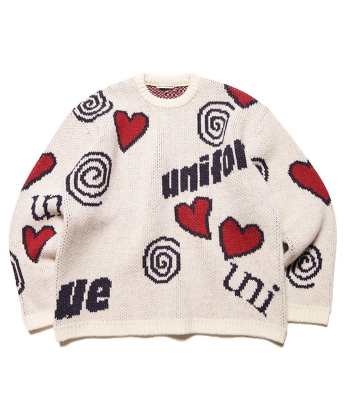 uniform experiment(ユニフォームエクスペリメント)の「LOW-GAUGE INSPIRATION KNIT(ニット/セーター・メンズ・ブラック/オフホワイト・FREE)」の2枚目の写真