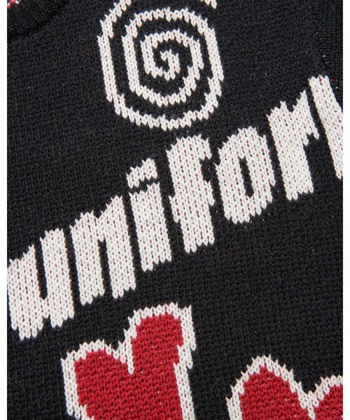 uniform experiment(ユニフォームエクスペリメント)の「LOW-GAUGE INSPIRATION KNIT(ニット/セーター・メンズ・ブラック/オフホワイト・FREE)」の6枚目の写真