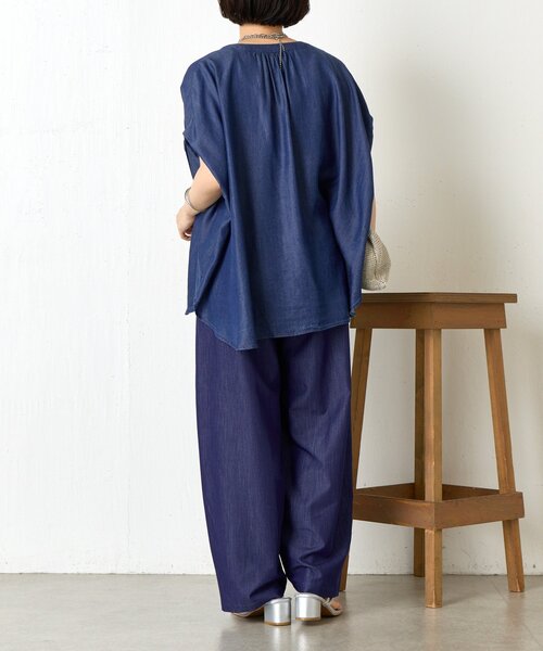 大人カジュアルに決まる】ショートスリーブテンセルデニムシャツ