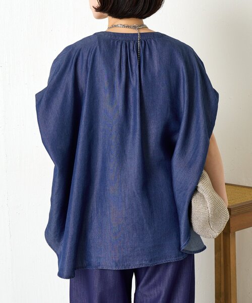 Jena espace merveilleux（ジェナ　エスパスメルヴェイユ）の「【大人カジュアルに決まる】ショートスリーブテンセルデニムシャツ（シャツ/ブラウス・レディース・ブルー系その他/ブルー・FREE）」の12枚目の写真