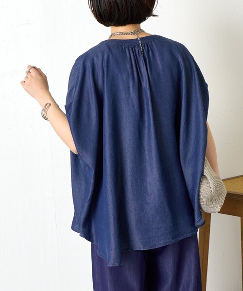 Jena espace merveilleux（ジェナ　エスパスメルヴェイユ）の「【大人カジュアルに決まる】ショートスリーブテンセルデニムシャツ（シャツ/ブラウス・レディース・ブルー系その他/ブルー・FREE）」の13枚目の写真