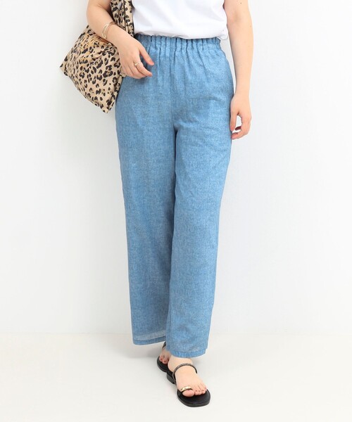 MICO COULIER（ミコクリエ）の「VINTAGE DENIMプリント ギャザーヨークパンツ（その他パンツ・レディース・サックスブルー/インディゴブルー・36/38）」の2枚目の写真