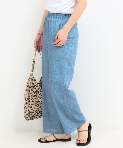 MICO COULIER（ミコクリエ）の「VINTAGE DENIMプリント ギャザーヨークパンツ（その他パンツ・レディース・サックスブルー/インディゴブルー・36/38）」の6枚目の写真