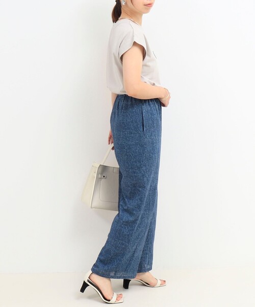 MICO COULIER（ミコクリエ）の「VINTAGE DENIMプリント ギャザーヨークパンツ（その他パンツ・レディース・サックスブルー/インディゴブルー・36/38）」の11枚目の写真