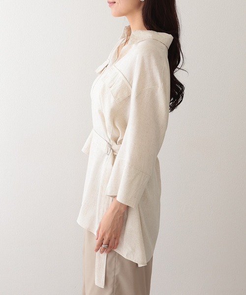 Lace Ladies(レースレディース)の「スキッパーカラー フラップポケット ベルト付き プルオーバー シャツ(シャツ/ブラウス・レディース・ベージュ/ホワイト/ブラック・FREE)」の12枚目の写真