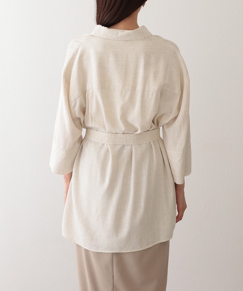 Lace Ladies(レースレディース)の「スキッパーカラー フラップポケット ベルト付き プルオーバー シャツ(シャツ/ブラウス・レディース・ベージュ/ホワイト/ブラック・FREE)」の13枚目の写真