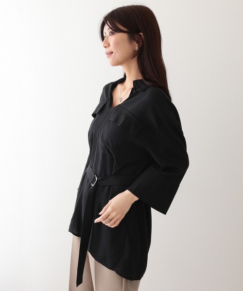 Lace Ladies(レースレディース)の「スキッパーカラー フラップポケット ベルト付き プルオーバー シャツ(シャツ/ブラウス・レディース・ベージュ/ホワイト/ブラック・FREE)」の21枚目の写真