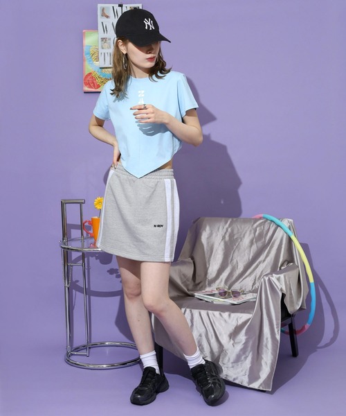 NERDY(ノルディ)の「ボールドNYミニスカート(スカート・レディース・グレー/ピンク・M/SS/S)」の6枚目の写真