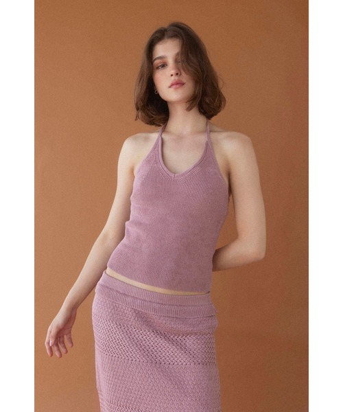 セール】Halter Neck Knit Top /ホルダーネックニットキャミ