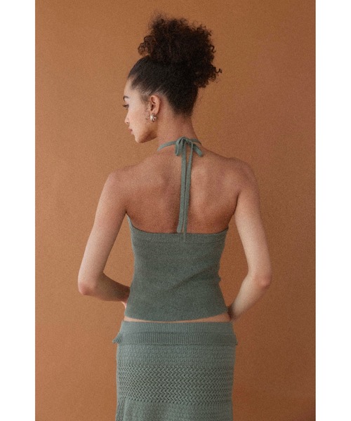 セール】Halter Neck Knit Top /ホルダーネックニットキャミ