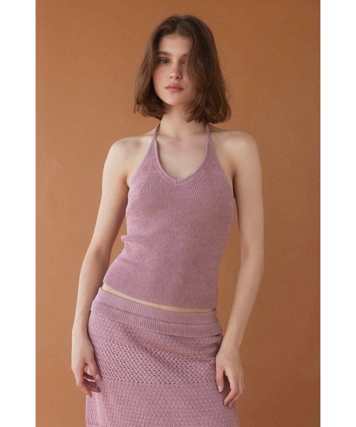ALEXIA STAM（アリシアスタン）の「Halter Neck Knit Top /ホルダーネックニットキャミ（キャミソール・レディース・ピンク/グリーン/ブラウン・FREE）」の12枚目の写真