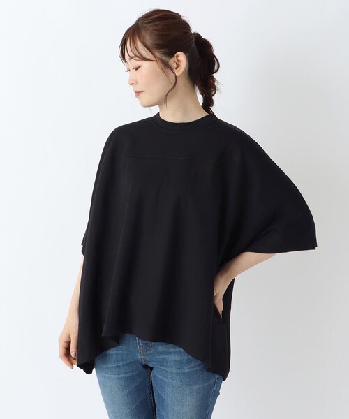 one'sterrace(ワンズテラス)の「接触冷感 切替ドルマンプルオーバー(Tシャツ/カットソー・レディース・ベージュ系その他7/ブラック系8/ブルー系その他7・02)」の2枚目の写真