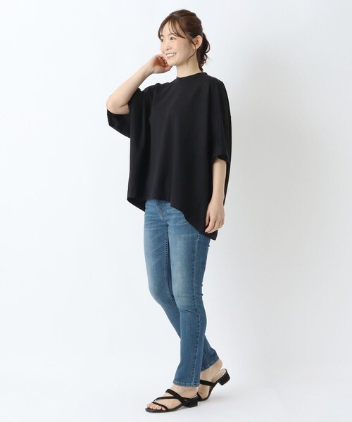 one'sterrace(ワンズテラス)の「接触冷感 切替ドルマンプルオーバー(Tシャツ/カットソー・レディース・ベージュ系その他7/ブラック系8/ブルー系その他7・02)」の8枚目の写真