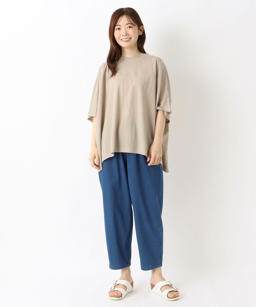 one'sterrace(ワンズテラス)の「接触冷感 切替ドルマンプルオーバー(Tシャツ/カットソー・レディース・ベージュ系その他7/ブラック系8/ブルー系その他7・02)」の6枚目の写真