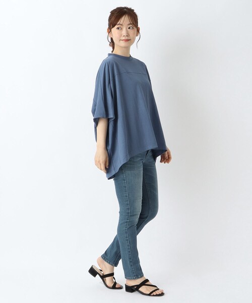 one'sterrace(ワンズテラス)の「接触冷感 切替ドルマンプルオーバー(Tシャツ/カットソー・レディース・ベージュ系その他7/ブラック系8/ブルー系その他7・02)」の4枚目の写真