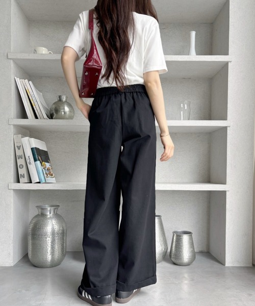 TREOVER(トレオーバー)の「【4色展開・コットン100%】ツイルタックワイドカラーパンツ(その他パンツ・レディース・ピンク/ブラック/ベージュ/ライトブルー・MEDIUM/LARGE)」の9枚目の写真