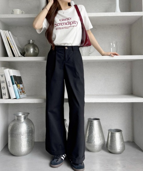 TREOVER(トレオーバー)の「【4色展開・コットン100%】ツイルタックワイドカラーパンツ(その他パンツ・レディース・ピンク/ブラック/ベージュ/ライトブルー・MEDIUM/LARGE)」の10枚目の写真