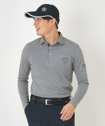 adabat（アダバット）の「【吸湿発熱】小紋ジャカード長袖ポロシャツ（ポロシャツ）」