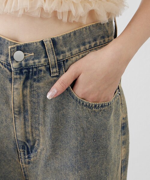 mline（エムライン）の「[mline]ダメージオーバーデニム（デニムパンツ・レディース・ブルー・2/1）」の12枚目の写真