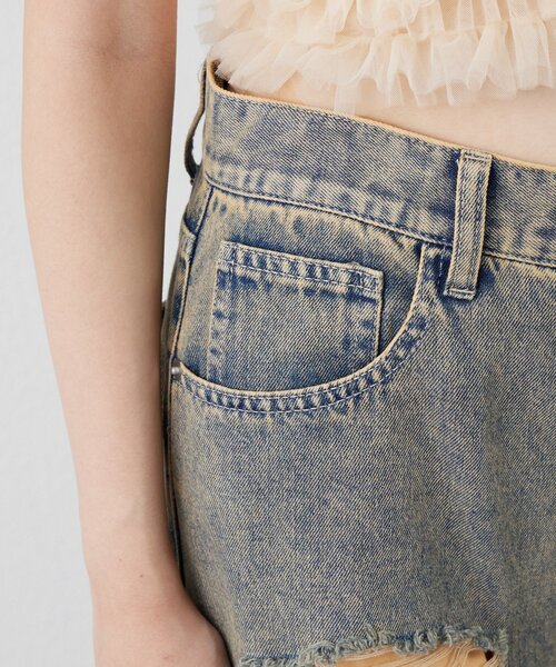 mline（エムライン）の「[mline]ダメージオーバーデニム（デニムパンツ・レディース・ブルー・2/1）」の13枚目の写真