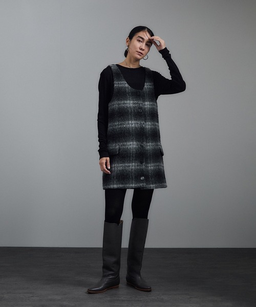 SALON adam et rope'（サロン アダム エ ロペ）の「【WEB限定】シアーウールロングスリーブブルオーバー（Tシャツ/カットソー・レディース・オフホワイト/ブラウン/ブラック・FREE）」の4枚目の写真