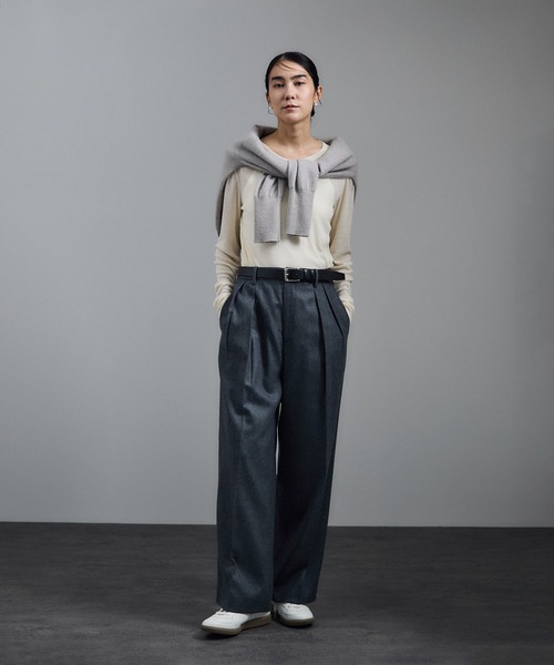 SALON adam et rope'（サロン アダム エ ロペ）の「【WEB限定】シアーウールロングスリーブブルオーバー（Tシャツ/カットソー・レディース・オフホワイト/ブラウン/ブラック・FREE）」の5枚目の写真