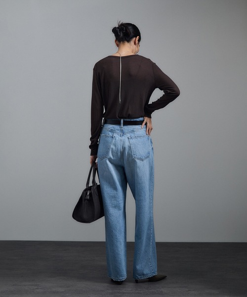 SALON adam et rope'（サロン アダム エ ロペ）の「【WEB限定】シアーウールロングスリーブブルオーバー（Tシャツ/カットソー・レディース・オフホワイト/ブラウン/ブラック・FREE）」の6枚目の写真