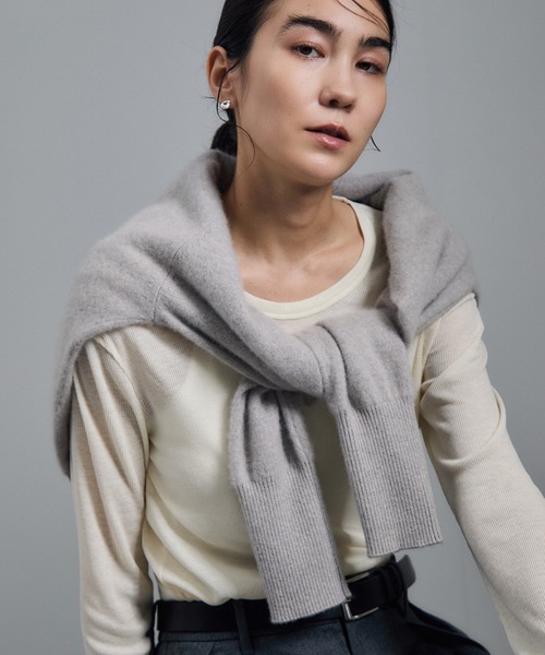 SALON adam et rope'（サロン アダム エ ロペ）の「【WEB限定】シアーウールロングスリーブブルオーバー（Tシャツ/カットソー・レディース・オフホワイト/ブラウン/ブラック・FREE）」の11枚目の写真