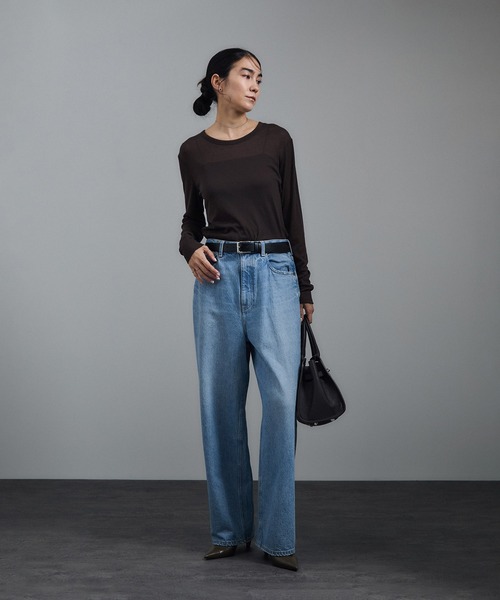 SALON adam et rope'（サロン アダム エ ロペ）の「【WEB限定】シアーウールロングスリーブブルオーバー（Tシャツ/カットソー・レディース・オフホワイト/ブラウン/ブラック・FREE）」の13枚目の写真