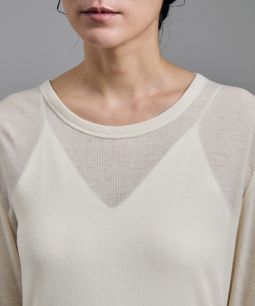 SALON adam et rope'（サロン アダム エ ロペ）の「【WEB限定】シアーウールロングスリーブブルオーバー（Tシャツ/カットソー・レディース・オフホワイト/ブラウン/ブラック・FREE）」の18枚目の写真