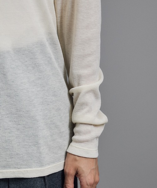 SALON adam et rope'（サロン アダム エ ロペ）の「【WEB限定】シアーウールロングスリーブブルオーバー（Tシャツ/カットソー・レディース・オフホワイト/ブラウン/ブラック・FREE）」の19枚目の写真