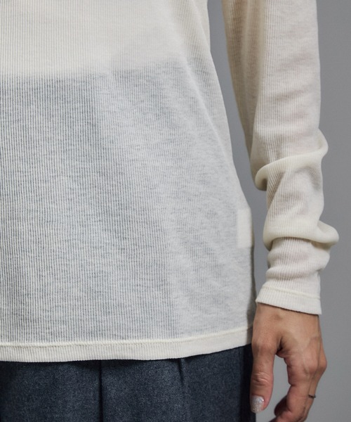 SALON adam et rope'（サロン アダム エ ロペ）の「【WEB限定】シアーウールロングスリーブブルオーバー（Tシャツ/カットソー・レディース・オフホワイト/ブラウン/ブラック・FREE）」の20枚目の写真