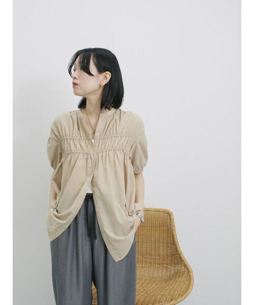 Samansa Mos2 blue(サマンサモスモスブルー)の「シャーリングチュニック(シャツ/ブラウス・レディース・レッド系その他/ブラック/ライトベージュ・F)」の21枚目の写真