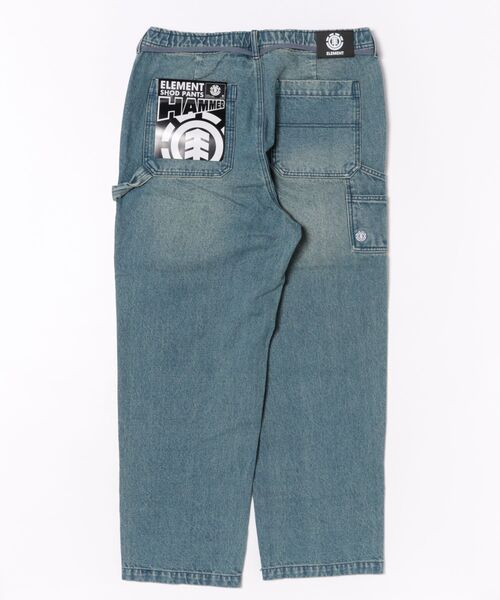 ELEMENT(エレメント)の「ELEMENT/エレメント ペインターパンツ/ロンパン ダブルニー ワイドシルエット BF022-710(デニムパンツ・メンズ・ケミカルウォッシュ/ブラック系その他・M/XL/L)」の3枚目の写真