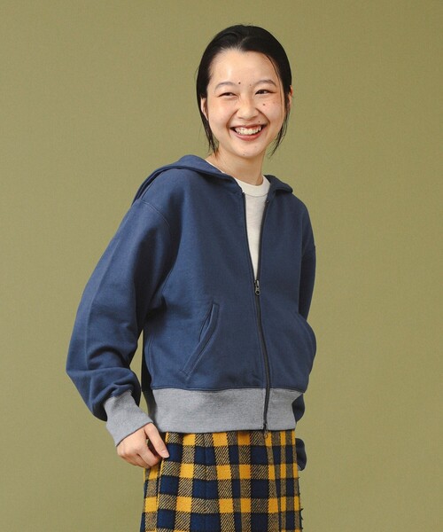 BEAMS BOY（ビームスボーイ）の「【2/5再値下げ】セーラー スウェット フルジップ（パーカー・レディース・ナチュラル/ブルー・ONE SIZE）」の4枚目の写真