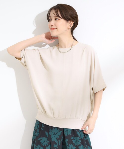 DRESKIP（ドレスキップ）の「【洗濯後しわになりにくい】さらっとタッチの 5分袖ドルマンブラウス（シャツ/ブラウス・レディース・チャコールグレー/ダークブラウン/ナチュラル/イエロー/オレンジ・00）」の14枚目の写真