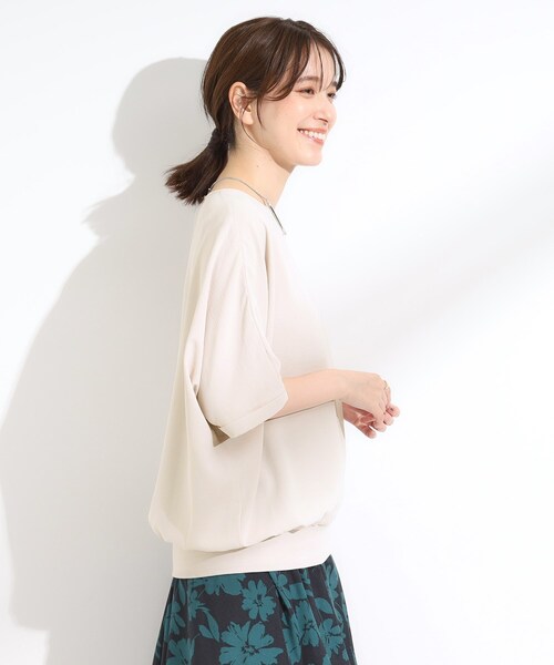 DRESKIP（ドレスキップ）の「【洗濯後しわになりにくい】さらっとタッチの 5分袖ドルマンブラウス（シャツ/ブラウス・レディース・チャコールグレー/ダークブラウン/ナチュラル/イエロー/オレンジ・00）」の15枚目の写真