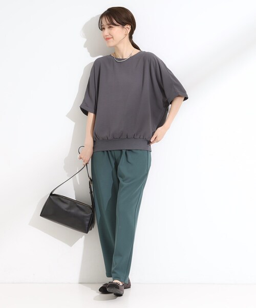 DRESKIP（ドレスキップ）の「【洗濯後しわになりにくい】さらっとタッチの 5分袖ドルマンブラウス（シャツ/ブラウス・レディース・チャコールグレー/ダークブラウン/ナチュラル/イエロー/オレンジ・00）」の20枚目の写真