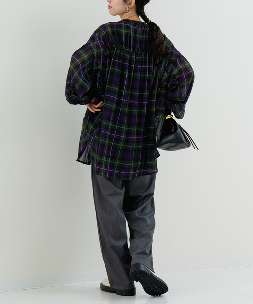 refinedworks(リファインドワークス)の「【refinedworks】秋の先取り チェック柄 シャツ(シャツ/ブラウス・レディース・グレー/イエロー/グリーン・FREE)」の9枚目の写真