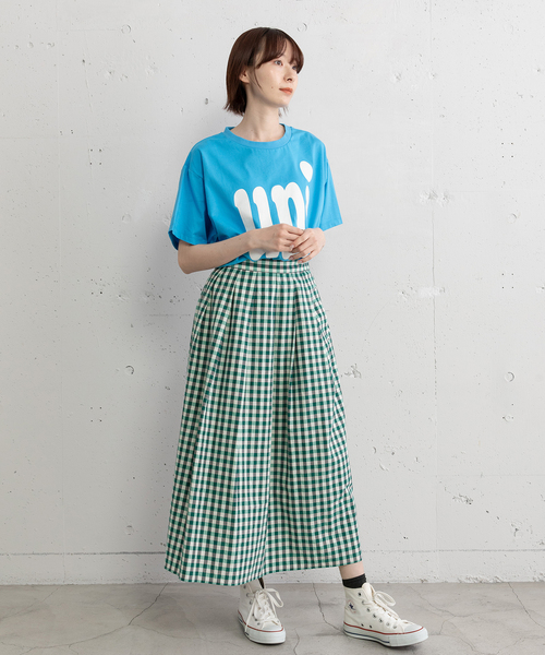 POU DOU DOU（プードゥドゥ）の「ギンガムチェックタックスカート（スカート・レディース・ブラック/グリーン・M）」の11枚目の写真