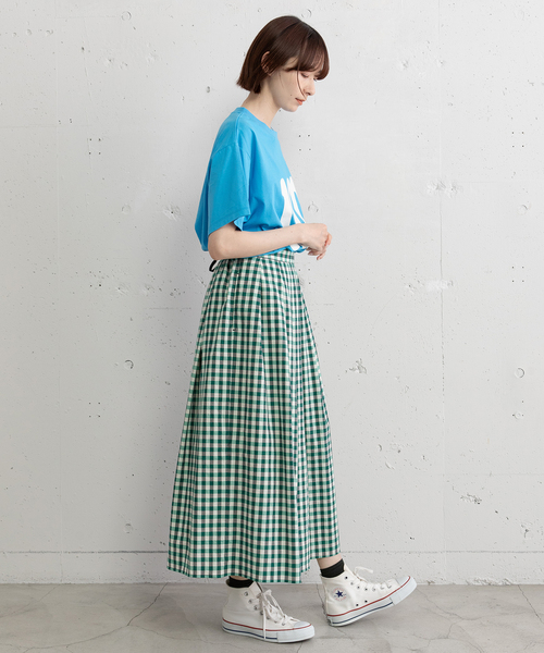 POU DOU DOU（プードゥドゥ）の「ギンガムチェックタックスカート（スカート・レディース・ブラック/グリーン・M）」の12枚目の写真
